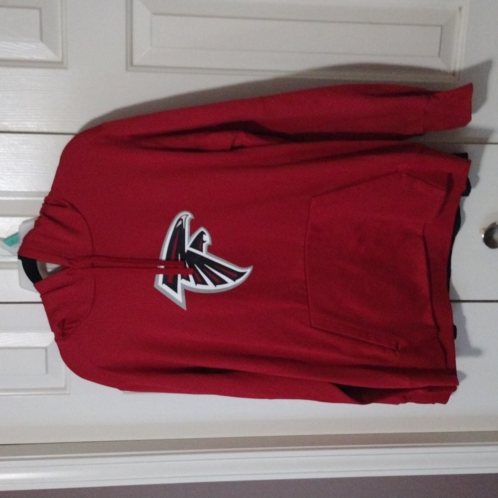 Nike Therma Fit Men's Large Atlanta Falcons NFL Sideline Hoodie Red Grey White